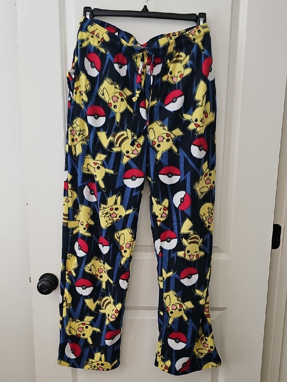 Pokemon Pikachu Fleece Jogger Pants in Yellow, Red & Navy